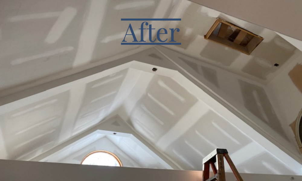 After drywall vaulted celing