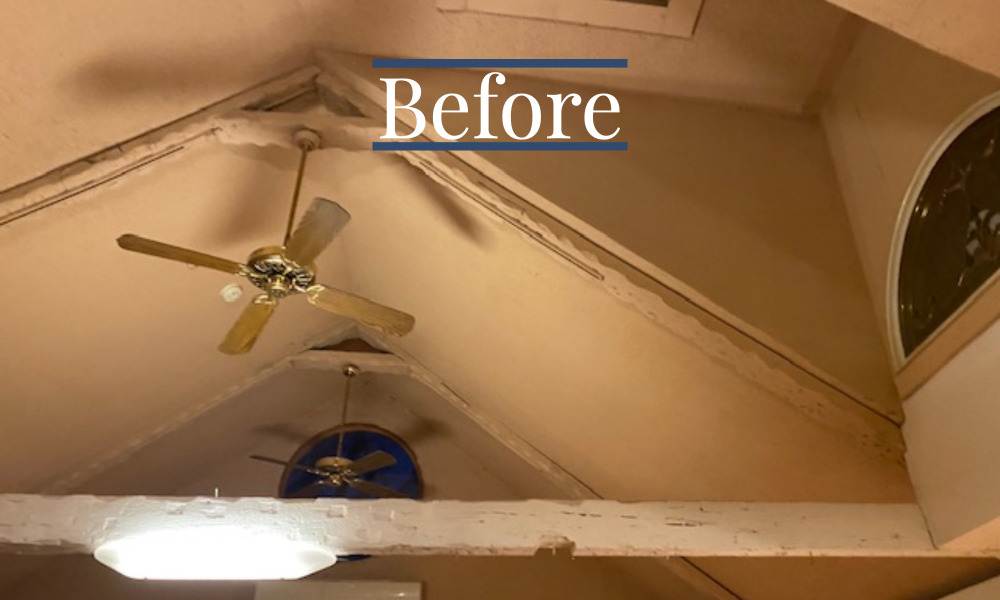 Vaulted Ceiling Drywall Before